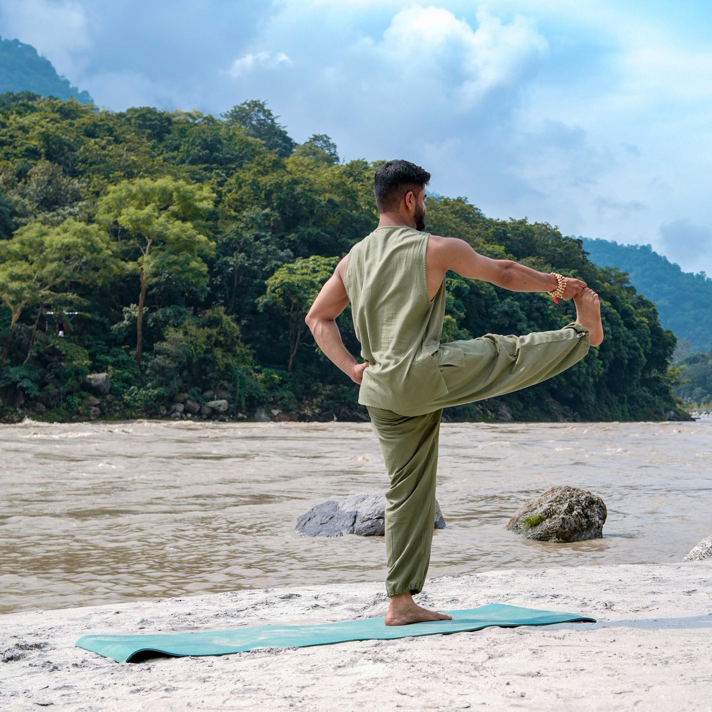 Tejas Top - Men's Cotton Yoga Top - Green