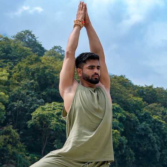 Men Cotton Yoga Top Green -Tejas |AKISO