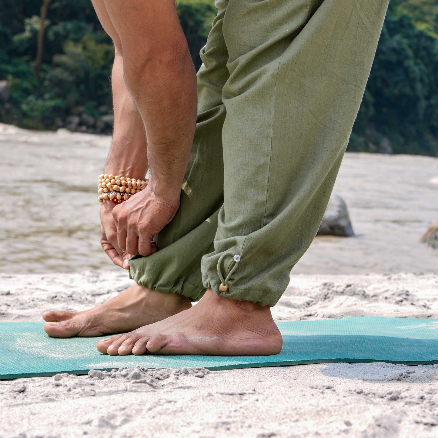 Tejas Pant - Men's Cotton Yoga Pants - Green