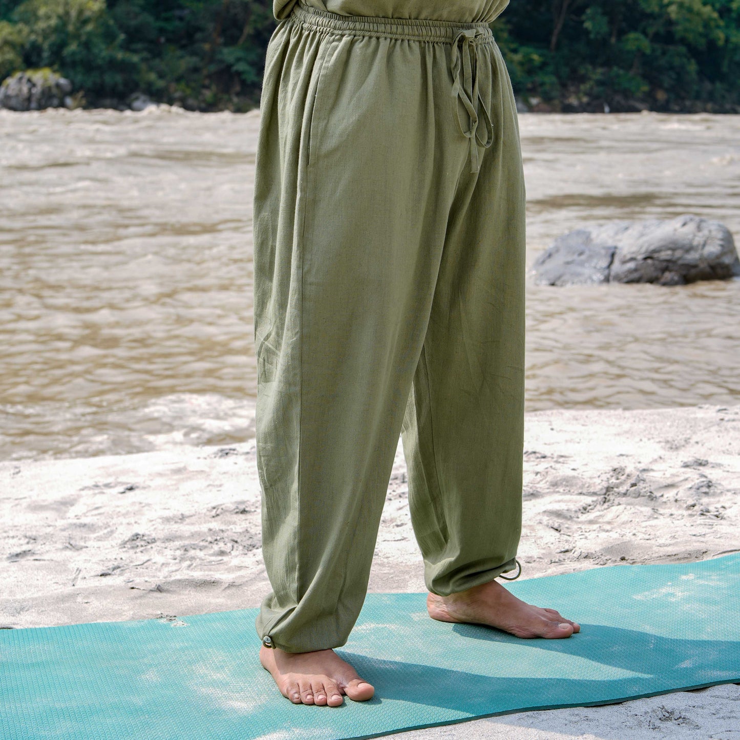 Tejas Pant - Men's Cotton Yoga Pants - Green