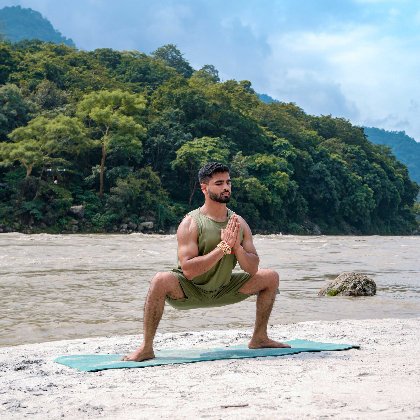 Vayu Matching Set - Men's Yoga Matching Set - Green