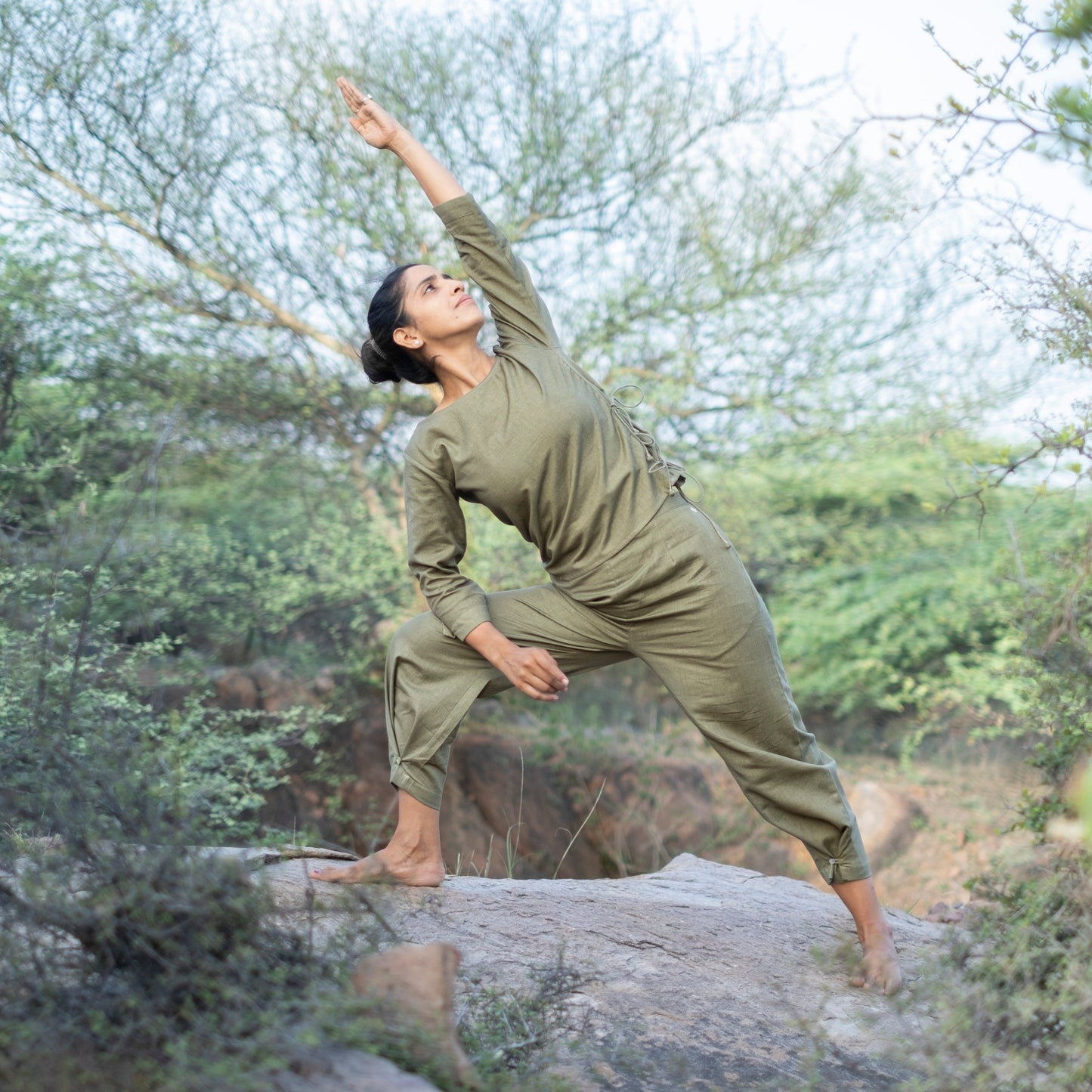 Women Cotton Yoga top Green |AKISO