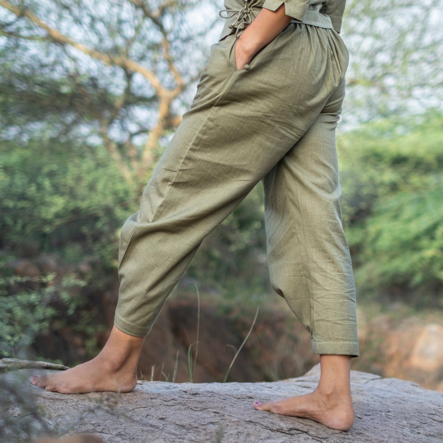 Comfortable Yoga Pants in Green Color |AKISO |CHAKRA