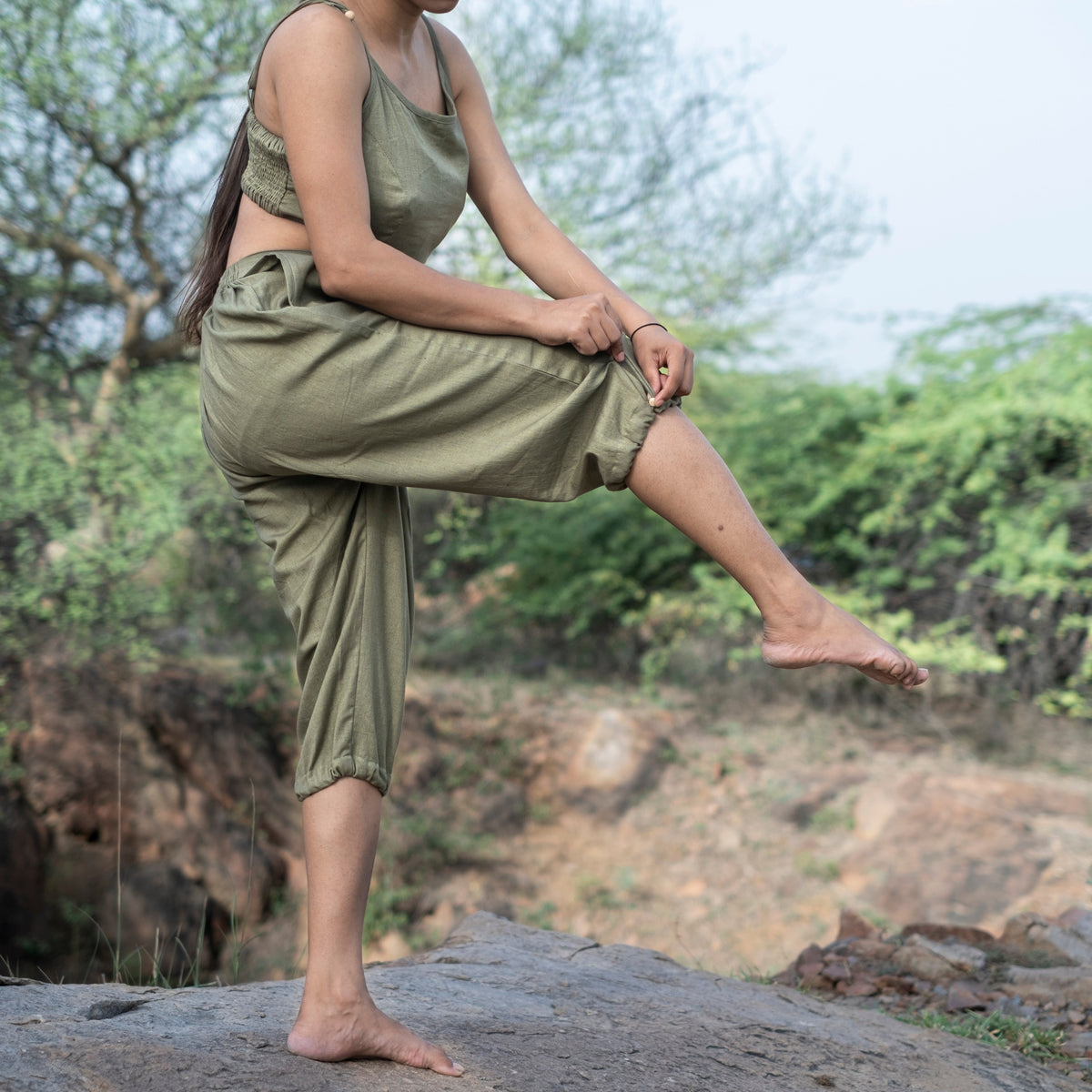 Prana Pant - Women's Cotton Yoga Pants - Green — view 5