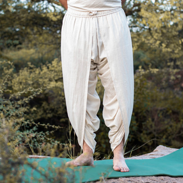 Men Cotton Yoga Pants White |AKISO