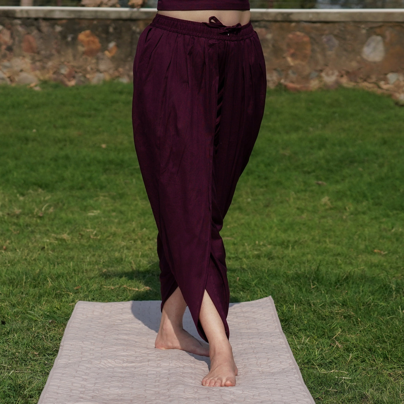 Akasha Pant - Women's Cotton Yoga Pants - Purple — view 2