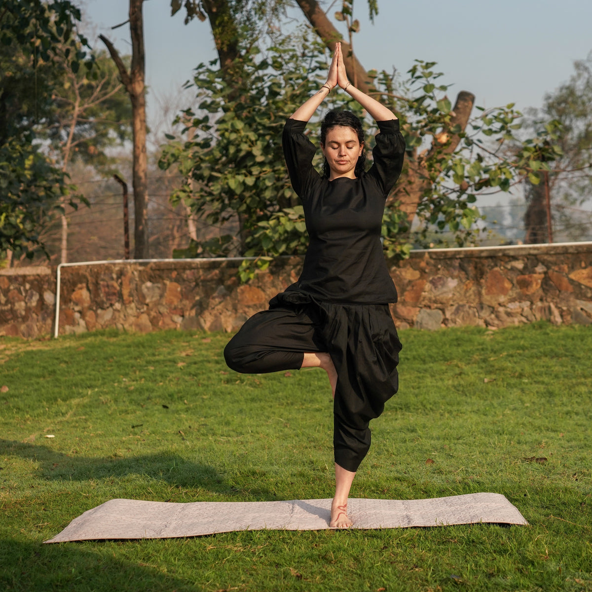 Buddhi Top - Women's Cotton Yoga Top - Black — view 3