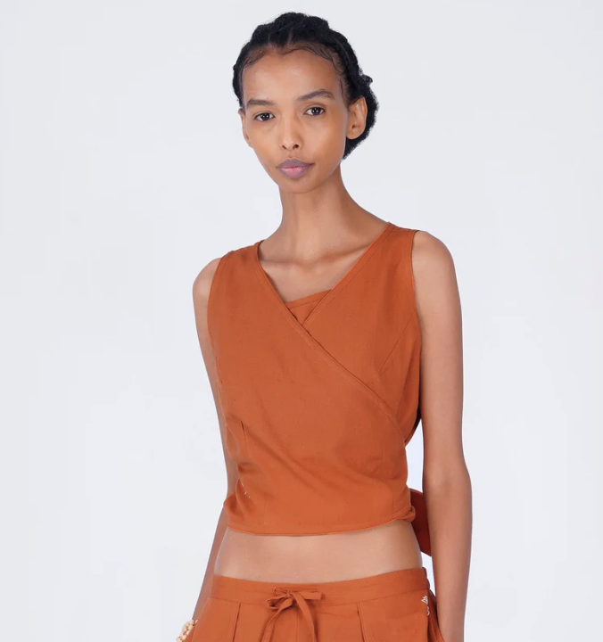 Dhara Top - Women's Cotton Yoga Top - Sienna