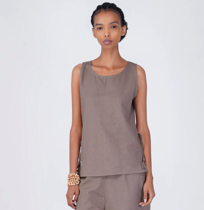 Sthira Top - Women's Cotton Yoga Top - Muted Plum