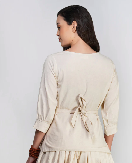 Buddhi Top - Women's Cotton Yoga Top - Unbleached