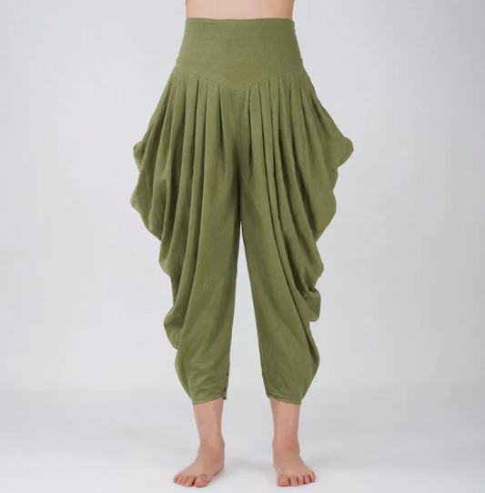 Buddhi Pant - Women's Cotton Yoga Pants - Green