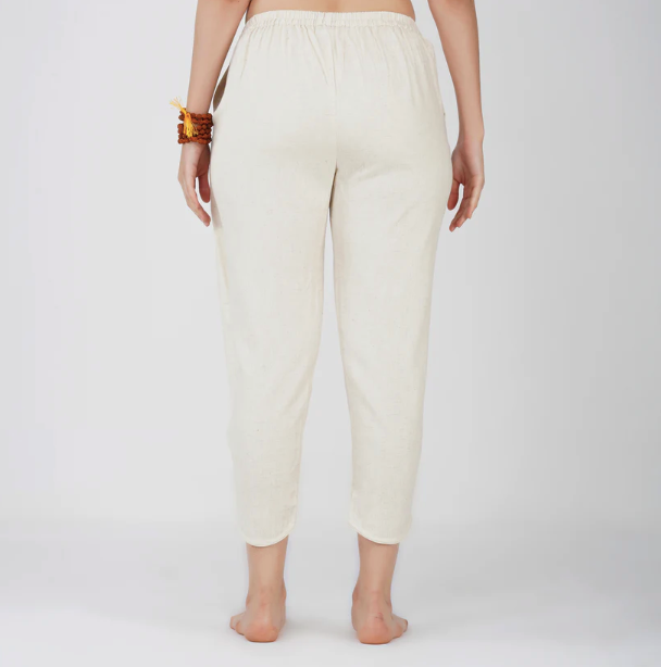 Surya Pant - Women's Cotton Yoga Pants - Unbleached