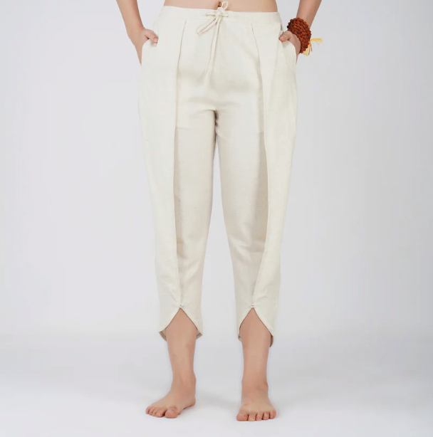 Surya Pant - Women's Cotton Yoga Pants - Unbleached
