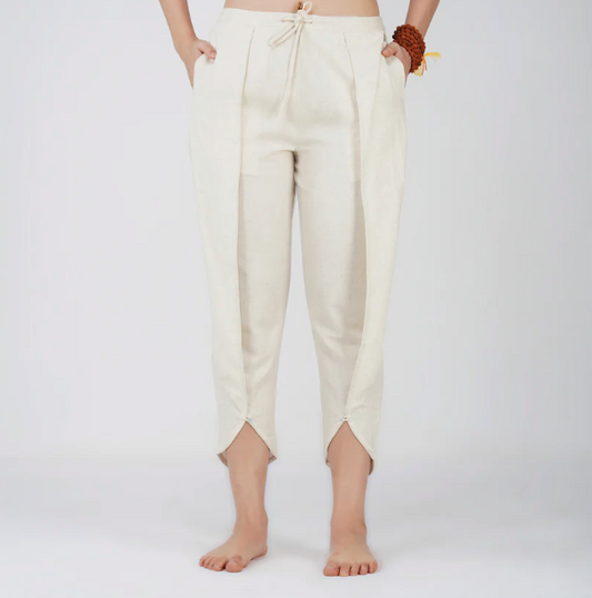 Surya Pant - Women's Cotton Yoga Pants - Unbleached