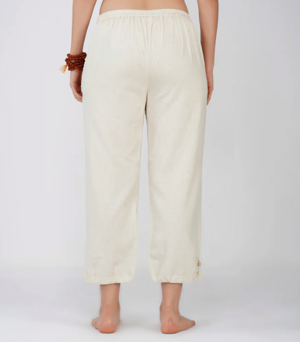 Ananda Pant - Women's Cotton Yoga Pants - Unbleached