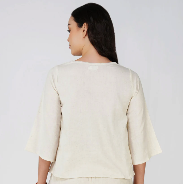 Surya Top - Women's Cotton Yoga Top - Unbleached