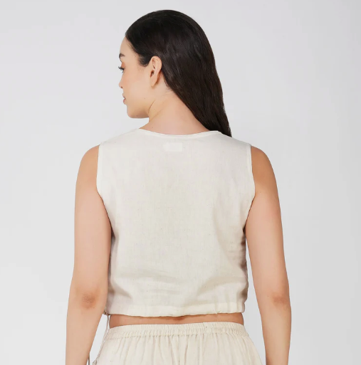 Ananda Top - Women's Cotton Yoga Top - Unbleached
