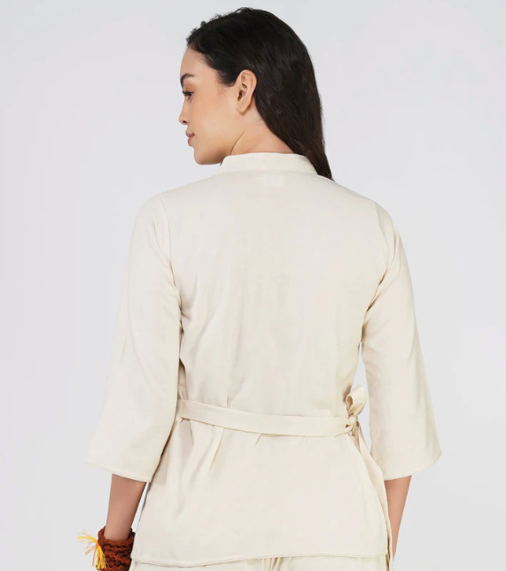 Dharma Top - Women's Cotton Yoga Top - Unbleached
