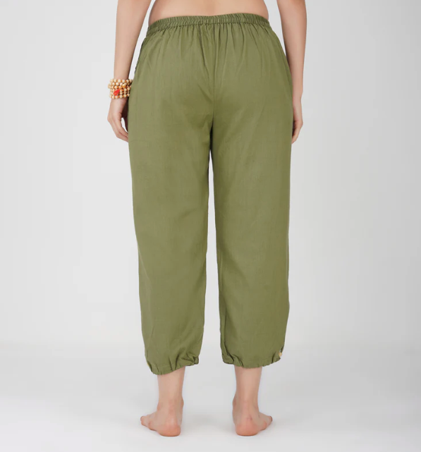 Ananda Pant - Women's Cotton Yoga Pants - Green