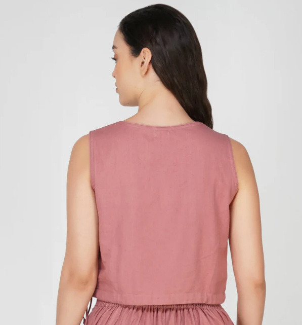 Ananda Top - Women's Cotton Yoga Top - Pink