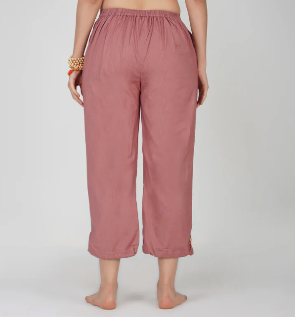 Ananda Pant - Women's Cotton Yoga Pants - Pink