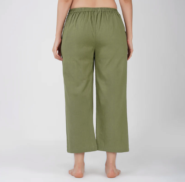 Chandra Pant - Women's Cotton Yoga Pants - Green