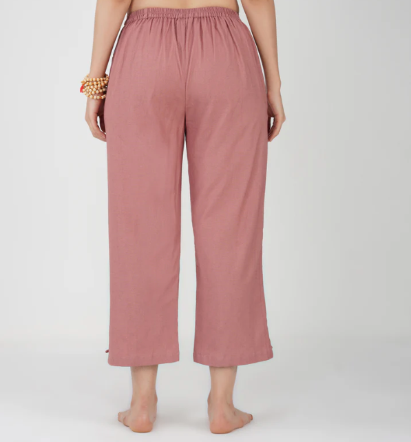 Chandra Pant - Women's Cotton Yoga Pants - Pink