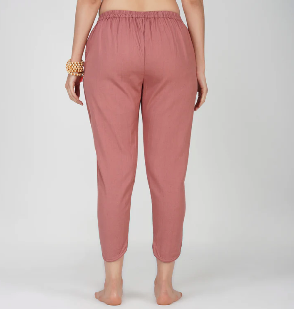 Surya Pant - Women's Cotton Yoga Pants - Pink