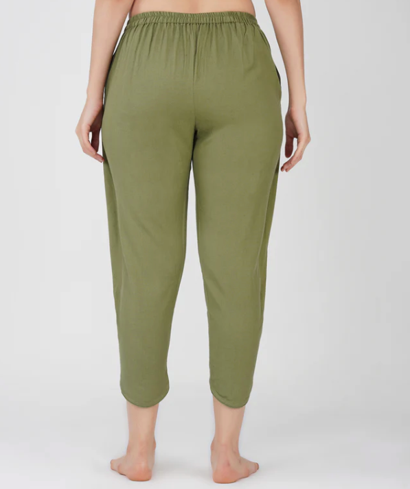 Surya Pant - Women's Cotton Yoga Pants - Green