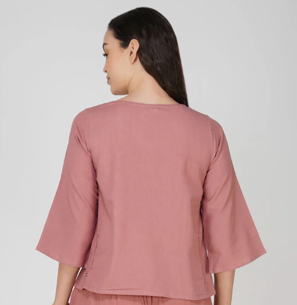 Surya Top - Women's Cotton Yoga Top - Pink