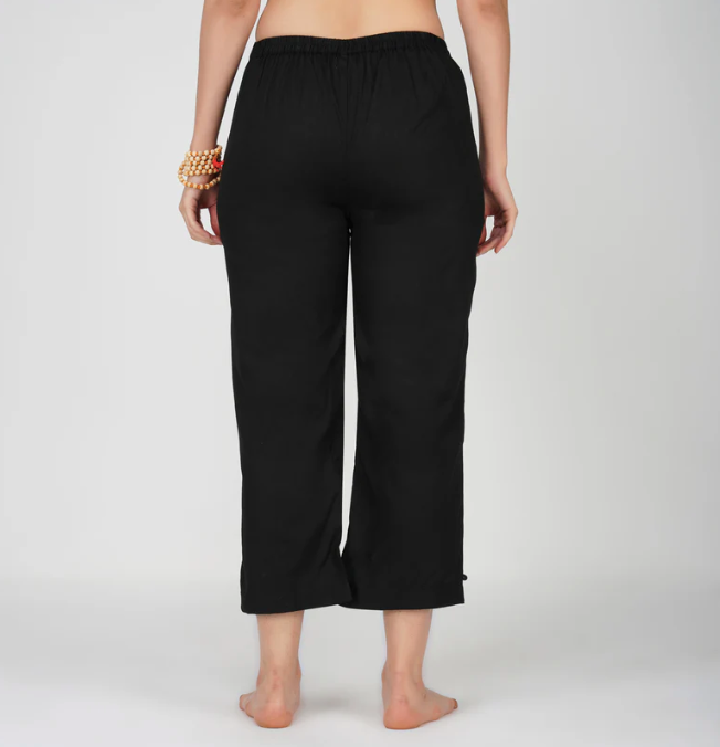 Chandra Pant - Women's Cotton Yoga Pants - Black
