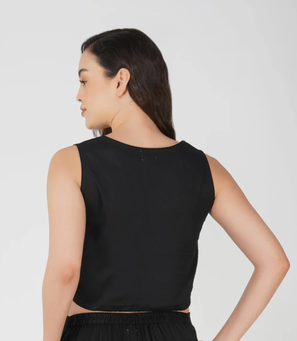 Ananda Top - Women's Cotton Yoga Top - Black