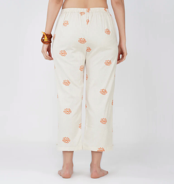 Chandra Pant - Women's Cotton Yoga Pants - Hand Block Printed