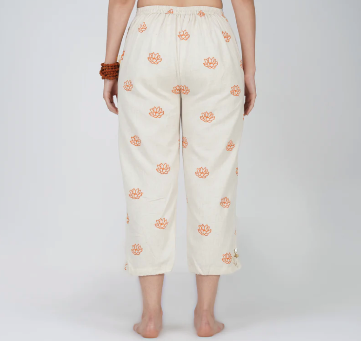 Ananda Pant - Women's Cotton Yoga Pants - Hand Block Printed