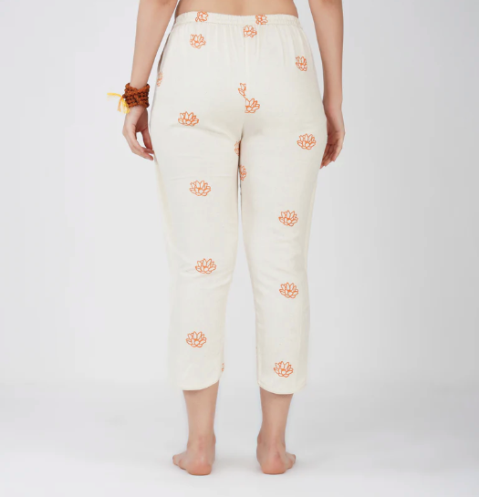 Surya Pant - Women's Cotton Yoga Pants - Hand Block Printed