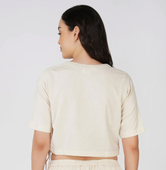 Apas Top - Women's Cotton Yoga Top - Unbleached