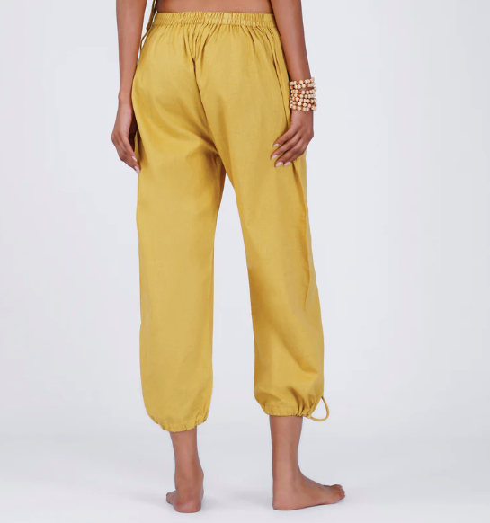 Ananda Pant - Women's Cotton Yoga Pants - Yellow