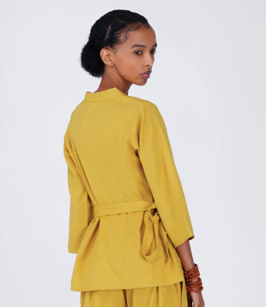 Dharma Top - Women's Cotton Yoga Top - Yellow