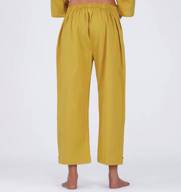 Chandra Pant - Women's Cotton Yoga Pants - Yellow