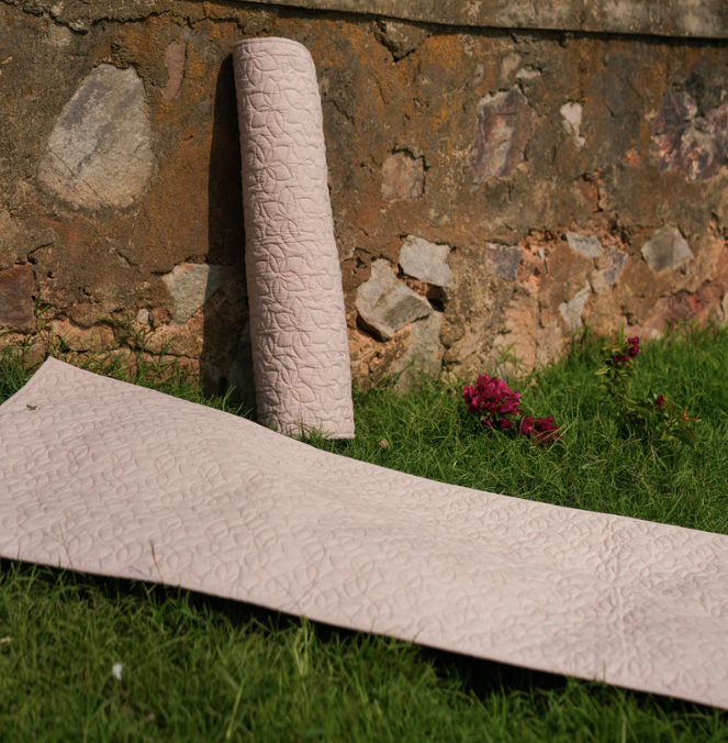 Cotton Yoga Mat in Pink- Padma Yoga Mat