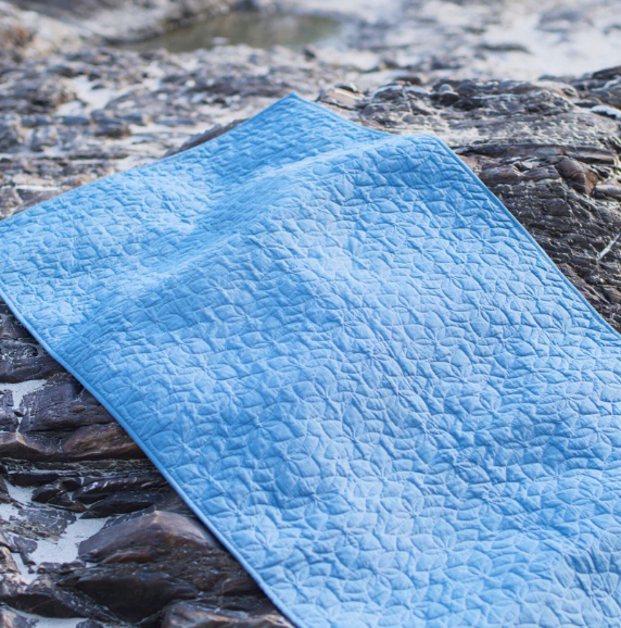 Cotton Yoga Mat in Blue- Padma Yoga Mat