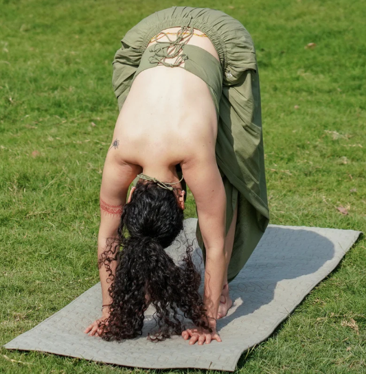 Cotton Yoga Mat in Green - Padma Yoga Mat