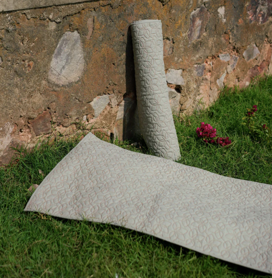 Cotton Yoga Mat in Green - Padma Yoga Mat