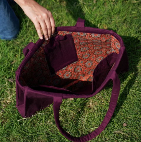 Cotton Yoga Bag Purple Brahma