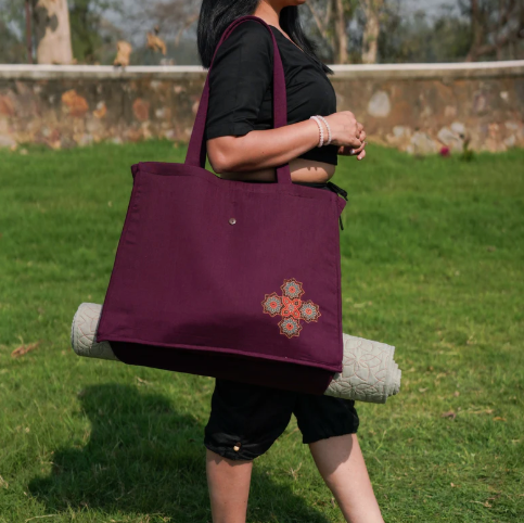 Cotton Yoga Bag Purple Brahma