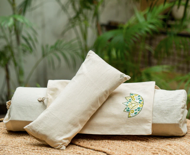 Cotton Yoga Bag & Cushion Set -Dhyana