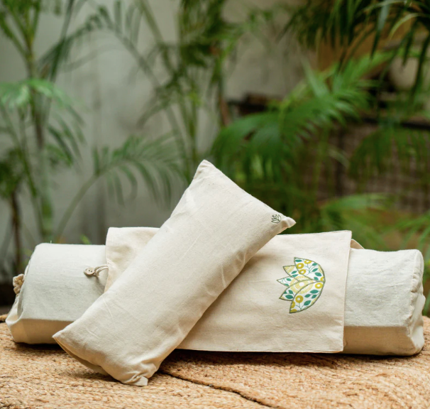 Cotton Yoga Mat Bag & Cusion Set -Dhyana