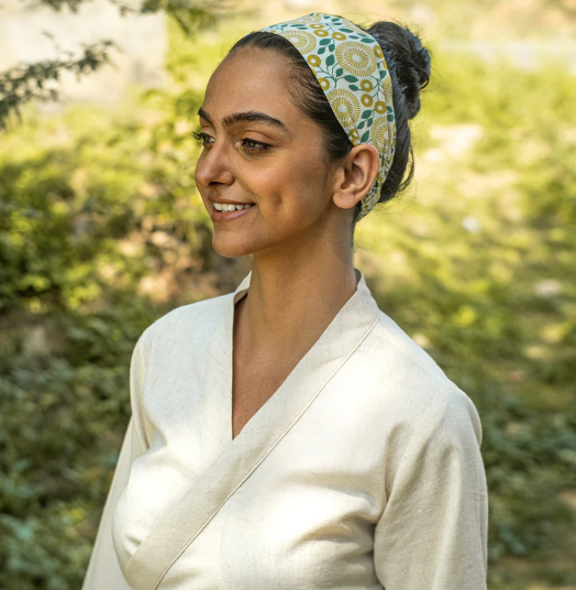 Cotton Yoga Mat Bag, Carrier, Eye Pilow & Hair Band -Meditation Kit -Saadhna