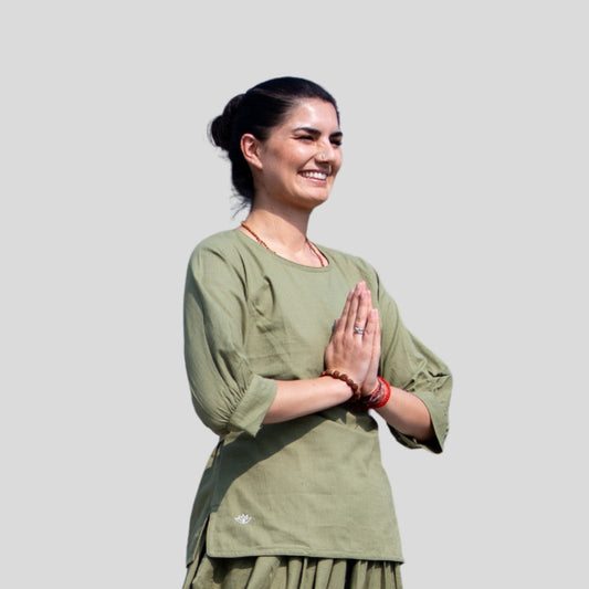 Buddhi Top - Women's Cotton Yoga Top - Green
