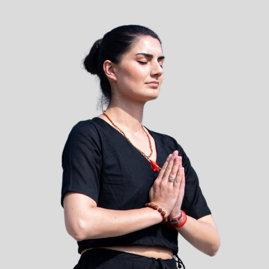 Apas Top - Women's Cotton Yoga Top - Black